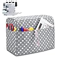 Luxja Dust Cover for Overlocker Machine, Overlocker Sewing Machine Dust Cover with Storage Pockets for Extra Accessories ( Fit for Most Standard Overlockers), Grey Dots