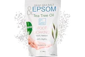 BLEU & MARINE BRETANIA Teebaumöl, Pfefferminzöl Fußbad mit Bittersalz & Totes Meer Salz ● Epsom Salz Baden ● bleumarine Bretania 250g