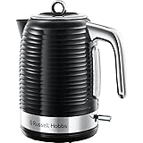 Russell Hobbs 24361 Inspire Electric Fast Boil Kettle, 3000 W, 1.7 Litre, Black with Chrome Accents