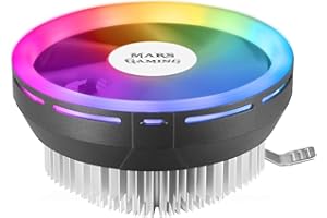 Mars Gaming MCPU120, Disipador CPU Perfil Bajo con Ventilador 120mm CHROMA RGB, TDP 120W, Tecnología PWM Silenciosa, Compatible Intel & AMD
