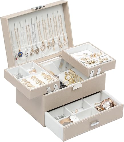 IDIY Boîte à Bijoux Personnalisée Cadeau Original Femme Organisateur De Bijoux En Bois Bagues