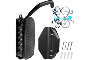 Roterande cykelväggshållare med bakhjulsstöd, plåtsparande & stabil cykelställ för garage, bär upp till 30 kg