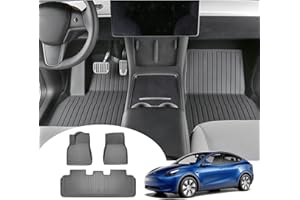 GAFAT Tesla Model Y Dywaniki Samochodowe, Model Y 2021 2022 2023 Dywaniki Gumowe, Skanowanie 3D, TPE Wysoka Krawędź, Akcesoria Tesla Model Y [Oryginalne OEM] [5-Osobowe] (Czarne2)