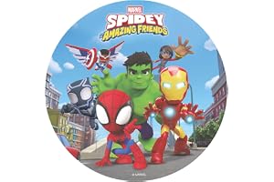 dekora, Spidey våffelpapper för barns födelsedagstårta, temafestdekoration, tårtdekorationer, rispapper för barn, originaldesign, 20 cm ätbar skiva