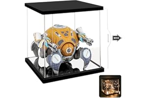 Nonemey Acryl Vitrine Met twee soorten verlichting para Speelgoed, Antipolvo Expositor Metacrilato Caja Organizadora para Modelos, Vitrina para Colecciones(Negro, 35*35*35 cm)
