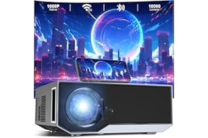 WIELIO Mini proyector Bluetooth 1080P 300 Pulgadas Pantalla Grande Full HD Proyector portátil Compatible con iOS/Android/TV Stick/PS5/Switch.