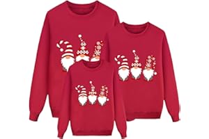 GÉNÉRIQUE Pull Noel Famille Sweat Femme Homme Enfants Famille Longue Manches Tops Christmas Sweater Pulls De Noël Familles Col Rond Christmas Sweatshirt 1