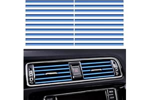 20 Stück Youzzei Auto Lüftungsschlitz Dekoration, 20CM DIY Car Air Vent Decoration, PVC Auto Deko Innenraum Lüftungsgitter Innenausstattung Streifen für die Meisten Lüftungsschlitze (Blau)