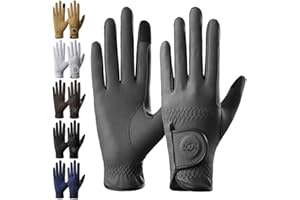 AF EQUESTRIAN Guanti da equitazione da donna, in pelle sintetica di alta qualità, modello Sui Sereno, motivo pelle di serpente, colore: grigio