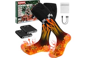 IKUCHELIFE Upgraded Heated Socks for Men Women,Rechargeable Electric Socks 9000mAh or 7500mAh Batteries Adjustable Foot Warmers,Suitable for Outdoor Sports Cycling,Skating and Skiing Winter Feet Warming Gift