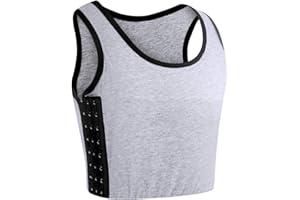 XUJI Binder per il seno Tomboy Cotton traspirante con elastico per donne transgender FTM