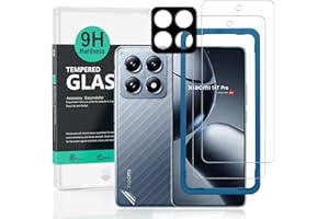 Ibywind 2 Piezas Protector Pantalla para Xiaomi 14T Pro 5G 6,67"+1 Pieza Protector Cámara+1 Pieza Protector Trasera Fibra Carbono,Dureza 9H Cristal Templado,Fácil de instalar