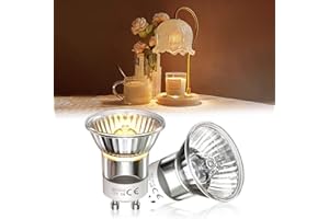 TobeBright Candle Warmer Lamp Bulb GU10 50W for Wax Melt Lamp Wax Burner, Dimmable Mini GU10 MR11 35mm Light Bulb, 2700K Warm White, AC220-240V, 2 Pack