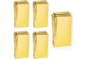 GENERIC HW CASA 5 Pezzi Coperta Isotermica, Emergenza Oro Argento,Coperta Termica di Pronto Soccorso Impermeabile per Salvataggio Protegge da Freddo, Pioggia, Calore e Vento per Kit di Sopravvivenza
