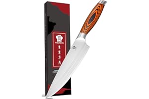 WILDMOK Cuchillo de Cocina Profesional Cuchillo de Chef de 20,5 cm Cuchillo Multiusos de Acero Alemán con Hoja Extra Afilada y Mango Ergonómico