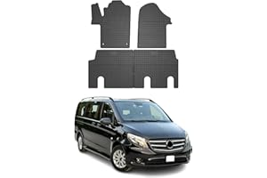 OMAC Alfombrillas De Coche Compatible con Mercedes Vito W447 2014-2024 Negro Goma 4Pza