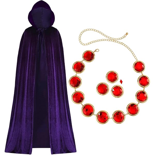Ceinture Cosplay Teen Titans Raven - Chaîne Taille Réglable Avec Pierres Rouges - Accessoire Déguisement Halloween