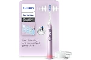 Szczoteczka soniczna Philips Sonicare AdvancedClean Limited Edition – inteligentny wyświetlacz, czujnik nacisku, wymienne główki, 5 trybów szczotkowania, funkcja SmarTimer, kolor Pink, HX3792/12