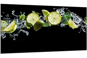 TMK ARTDEKO TMK | Piastra di copertura per piano cottura in vetroceramica, 90 x 52 cm, a induzione, paraspruzzi in vetro, colore nero limone