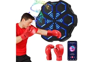 GOXAEEE Música Máquina de Boxeo Inteligente Electrónica Equipo de Entrenamiento de Boxeo LED Montado en la Pared para Adultos y Niños, Soporta Bluetooth, Ajuste de Velocidad, Modo de Conteo de Calorías