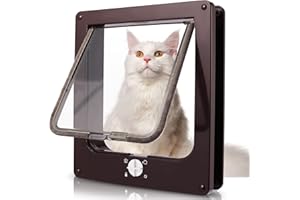Sailnovo Puerta para Gatos, 4 vías, Cierre fácil para Gatos pequeños, fácil de Instalar con Marco telescópico, Puerta para Gato, Puerta para Gato, Puerta para Mascota