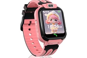 clleylise Smartwatch Kinder, Kinder Smartwatch mit GPS und Telefon Voice Chat, SOS IP68 Wasserdicht Spiel Kamera Wecker Touchscreen, Smart Watch für Jungen Mädchen 4-16 Jahre Student Geschenk (1)