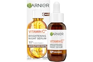 Garnier Targeted Anti Dark Spot Night Serum for Face, with 10% Pure Vitamin C & Hyaluronic Acid, Anti Pigmentation & Dullness, for All Skin Types, Approved by Cruelty Free International, Vegan, 30 ml