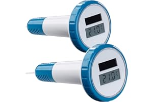 FreeTec Teichthermometer Digital: 2er-Set digitale Solar-Teich- & Poolthermometer, LCD-Anzeige, IPX7 (Whirlpool-Thermometer, Bade-Thermometer, Messgerät)