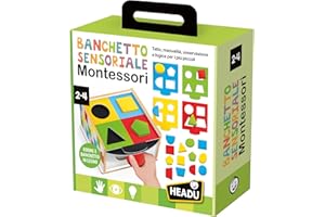 HEADU - Banchetto Sensoriale Montessori New - Tatto, Manualità, Osservazione e Logica per i più Piccoli | Nuova Versione, Gioco Educativo per Bambini 2 3 4 Anni, attività Didattiche per Bambini