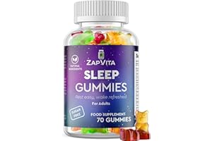 ZAPVITA Sleeping Aid for Adults – 70 Extra Strong Natural Sleep Gummies with L-Theanine & Magnesium – Herbal Sleep Gummies for Adult Restful Sleep & Relaxation – Night Time Support