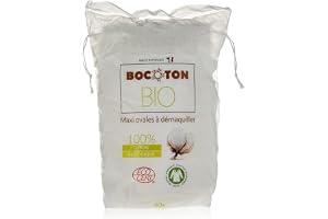Bocoton Classic Organic Maxi Oval Cotton Pads | Soft for Skin Cleansing, Baby Care & Makeup Removal, Hypoallergenic, Highly Absorbent & Eco-Friendly | 40 Pads