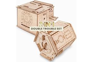 ESC WELT Double Trouble Set - Escape Room in a Box - Brain Teaser Puzzles for Adults & Kids - Puzzle Box with Hidden Compartment - Puzzle Boxes - Cash Money Puzzle Box - Easter Gift