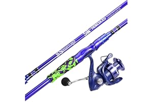 Yun Nong 2,1 m Salzwasser-Angelrute und -Rolle, 2-teiliges Reiseruten-Set mit Spinnruten und Wurfruten mit Schlepprolle für Inshore- und Ozeanangeln