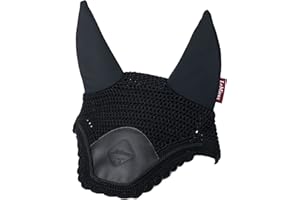 LeMieux Acoustic Pro Fly Hood - Absorbs Sharp Loud Noises - British Dressage Legal - Black - Large