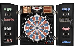 Karella CB-90 - Diana electrónica con 38 Juegos y 211 Variantes, Dimensiones exactas de Torneo en versión de 2 Agujeros, Incluye 12 Dardos Blandos