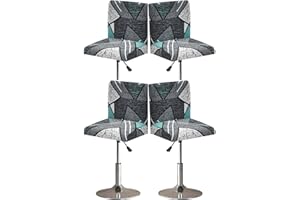 ZZDZW Coprisedia da Bar 2/4/6 Pezzi Coprisgabello da Bancone da Pub Coprisgabelli Cucina con Schienale, Fodere Antipolvere Lavabili Elastiche per La Cucina della Sala da Pranzo Copertura Sgabello da Bar ( C