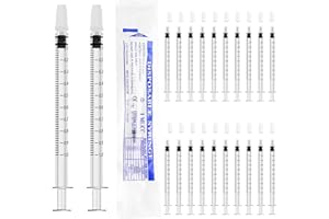 HXC 20 Stück Spritze 1 ml Spritzen Kolostrum Spritze Kolostrum Sammler Kunststoffspritzen mit Kappen Ohne Nadel für Nachfüllen und Messen von Flüssigkeiten wissenschaftliche Labors Tierfütterung