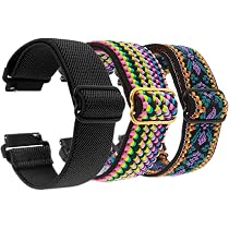 Stretch Nylon Uhrenarmband – Elastisches Solo Loop Sportband (22mm) – 3 Farben Set Für Smartwatch – Schwarz, Dunkelblau, Grau