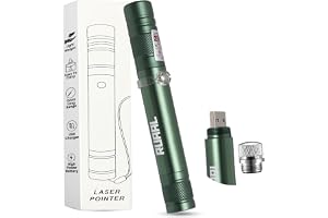 Ruaal Green Laser Pointer High Power Smart USB Rechargeable Laser Light Pen Laser Light Powerful Long Range 5000m Beam Laser Pointer for Presentation, Stargazing, Outdoor Use