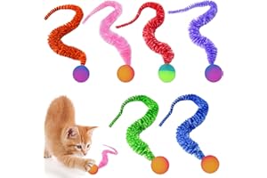 LEOEASIY Wackelball für Katzen 6 Stück Wiggly Balls für Katzen,Typisierter Wackelball für Katzen,Wackelbälle für Katzen,Katzen und Interaktives Katzenspielzeug für Alle Altersgruppen