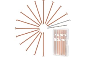 LALAGO Set med 14 stora kopparspikar, stubbeförstörare, koppar trädstubbe killer, 89 mm solida kopparspikar med 89 mm stora stålspikar och 70 mm borrade spikar, för borttagning av stubbar