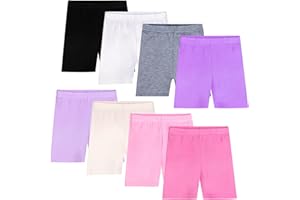 Auranso Lot de 8 Short Cycliste Leggings Filles Enfants Sport Courts pour Filles 8 Ans 10 Ans 12 Ans