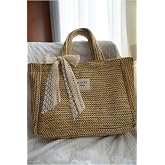 MUTE BAG Victoriaa Bohem Hasır &Ccedil;anta/Yazlık & Plaj kadın el ve Omuz &Ccedil;antası(25 * 28 SAP 50 CM) Bej