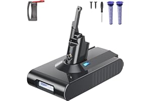 GRIPKANKG V8 Akku für Dyson 6000mAh Li-Ion Ersatzakku für Dyson V8 SV10 Animal Absolute Fluffy Motorhead Total Clean mit LCD-Batterieanzeige (2 Filter+1 Schraubendreher+2 Schrauben+1 Schaltersperre)
