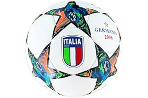 MIKADO SPORT Pallone Calcio Italia. Palla Calcio Mondiale Modello Campioni Del Mondo. Bianco. (Misura 5 - Grande)