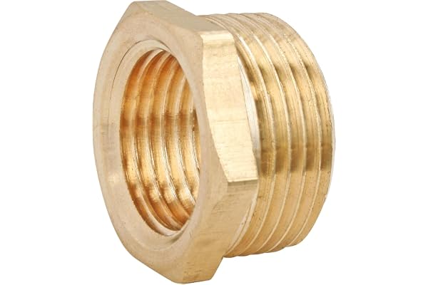 SOMATHERM FOR YOU, Bague réduction laiton brut 6 pans Mâle 20/27 Femelle 15/21 - Sachet de 2 pièces - Raccordement facile pour réseaux d'eau sanitaire et chauffage, résistance à la corrosion