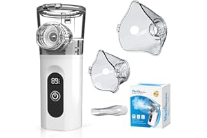 FORESTM Portable Nebuliser Machine for Adults and Kids, Handheld Nebuliser Inhaler with Digital Display, Spray Nebuliser with Charging Function and Automatic Cleaning Functions Suit for Home and Travel