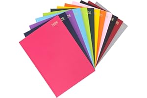 evelay 2026 Diary A4 A5 Day to Page Hardback Full Year Planner Organiser Journal (A4 Page a Day, Cerise Pink)