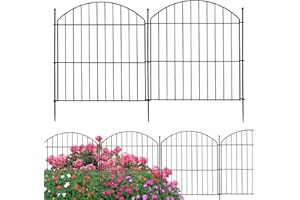 zycBernoi New Garden Animal Barrier 24in (H) x10ft (L), 5 Pack Arched Rustproof Metal Fence, No Dig Border Fence for Rabbit Dog, Outdoor Decor