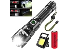 Shadowhawk LED Rechargeable, 15000 lumen Super Bright Flashlights, Powerful flashlight, Tactical Torch Light, Waterproof Zoom